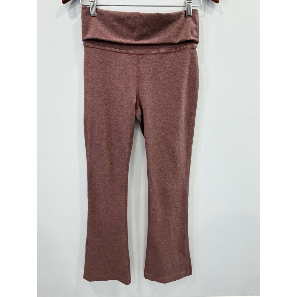 Beyond Yoga Spacedye Medium Mauve Foldover Flare Bootcut Pants Y2K